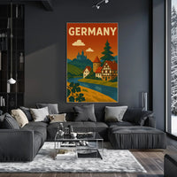 Idyllic German Countryside Vintage Travel Poster PosterGoat