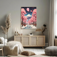 Idyllic Winter Landscape with Cherry Blossoms Cultural Poster PosterGoat