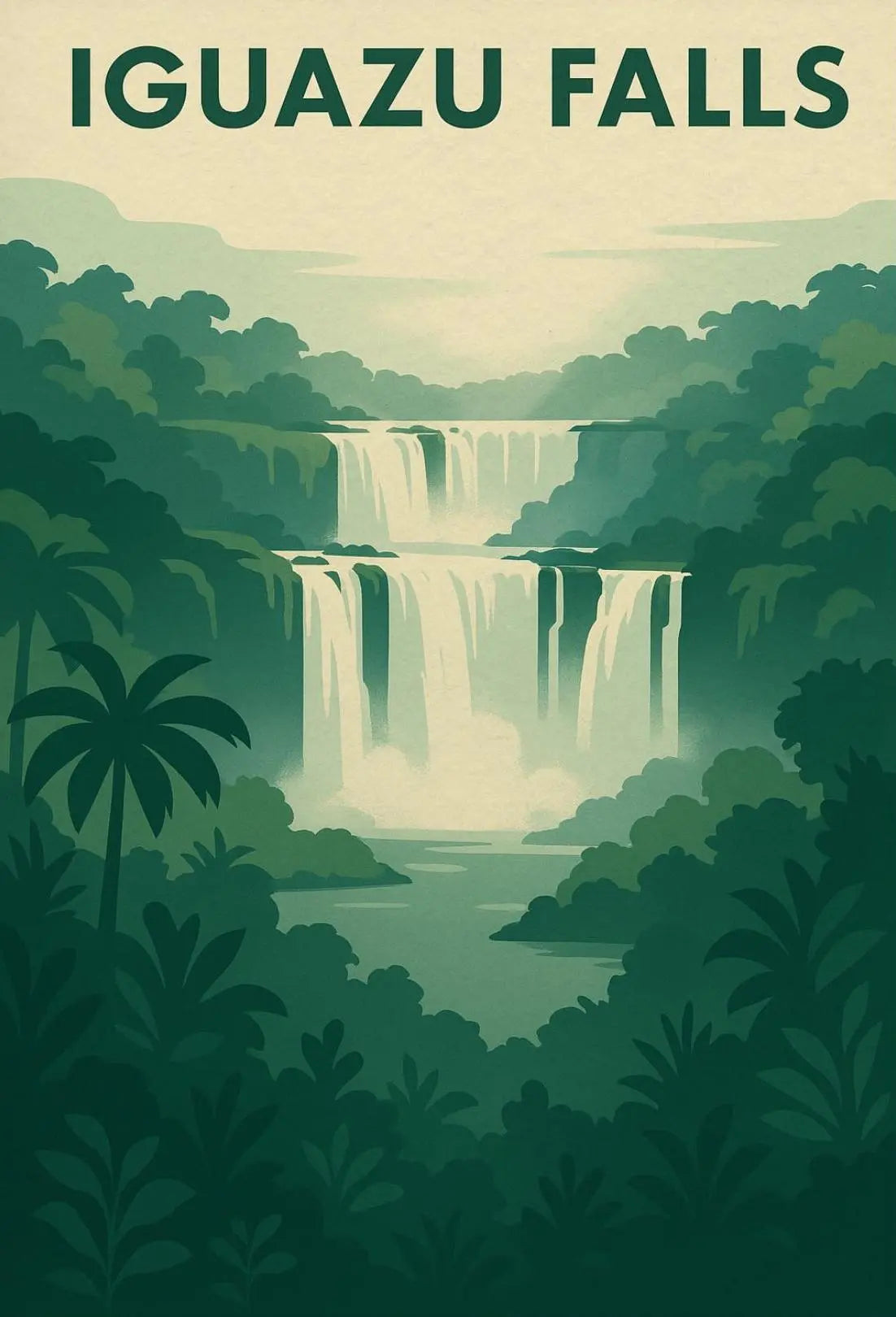 Iguazu Falls Vintage Scenic Travel Adventure Poster PosterGoat