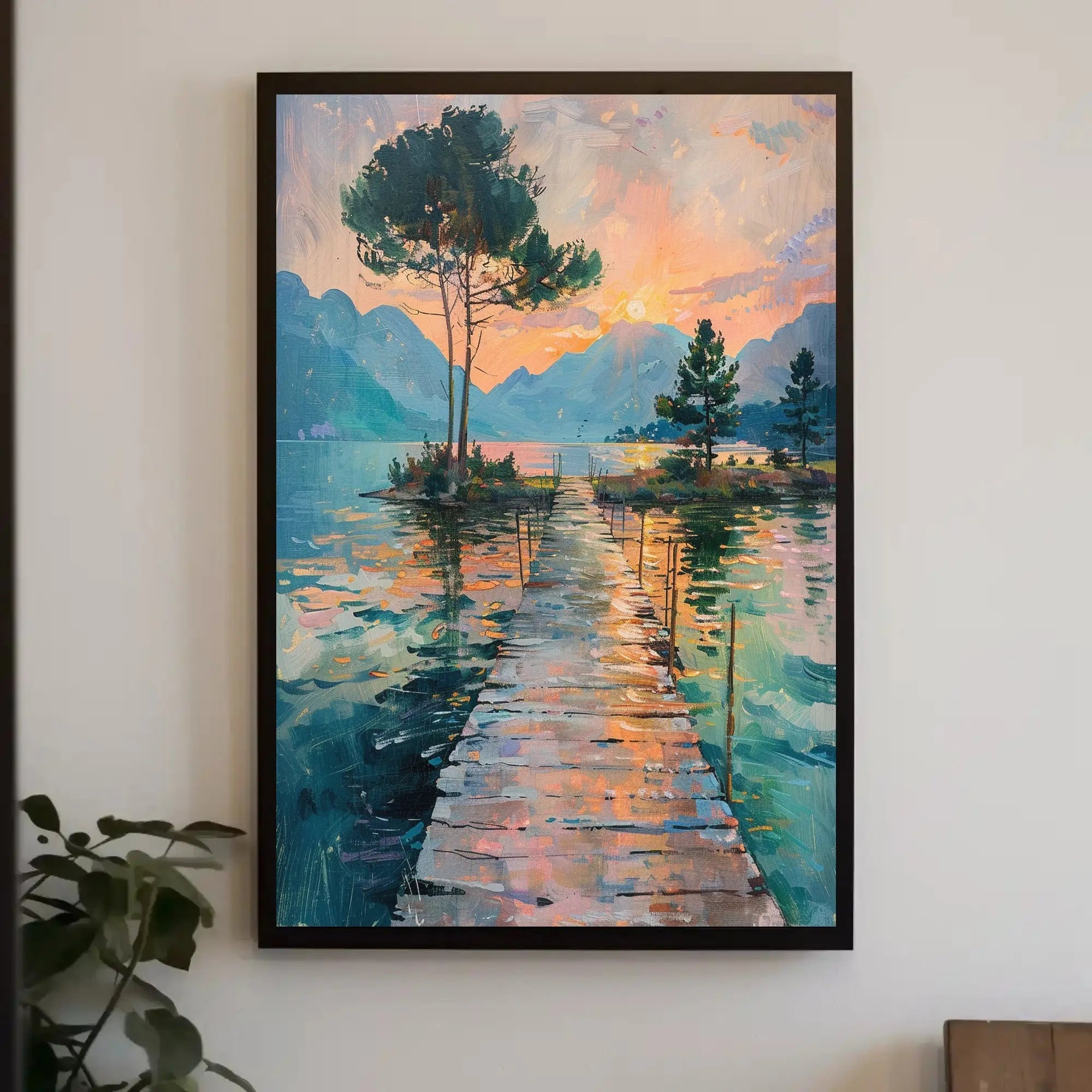 Impressionist Sunrise Serenity Landscape Artistic Poster PosterGoat