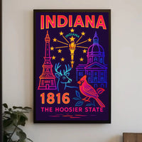 Indiana 1816 Vibrant Heritage Poster - Cultural or Heritage Poster PosterGoat
