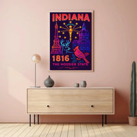Indiana 1816 Vibrant Heritage Poster - Cultural or Heritage Poster PosterGoat