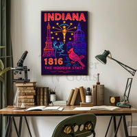 Indiana 1816 Vibrant Heritage Poster - Cultural or Heritage Poster PosterGoat