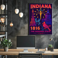 Indiana 1816 Vibrant Heritage Poster - Cultural or Heritage Poster PosterGoat