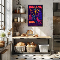 Indiana 1816 Vibrant Heritage Poster - Cultural or Heritage Poster PosterGoat