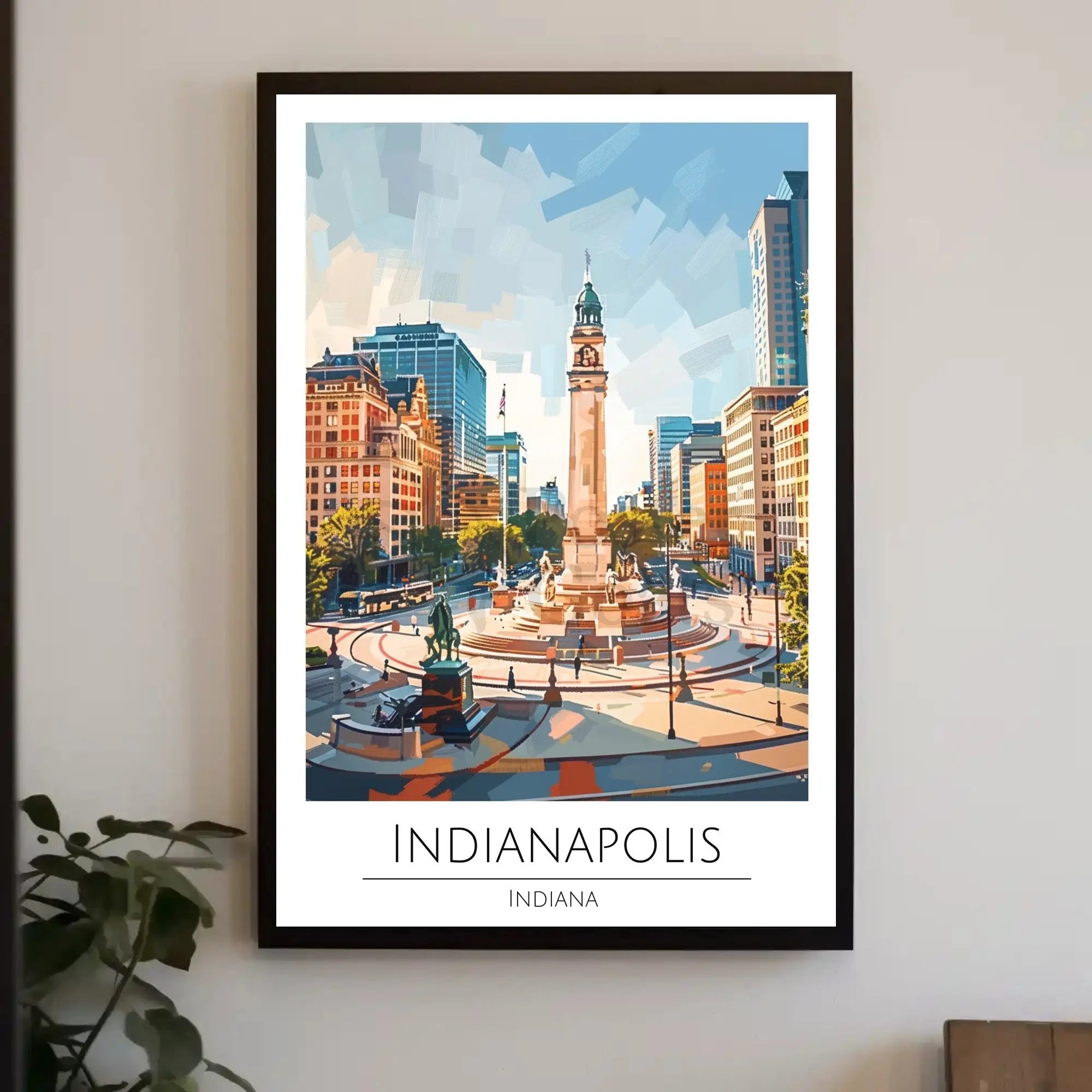 Indianapolis Monument Circle Urban Elegance Travel Poster PosterGoat