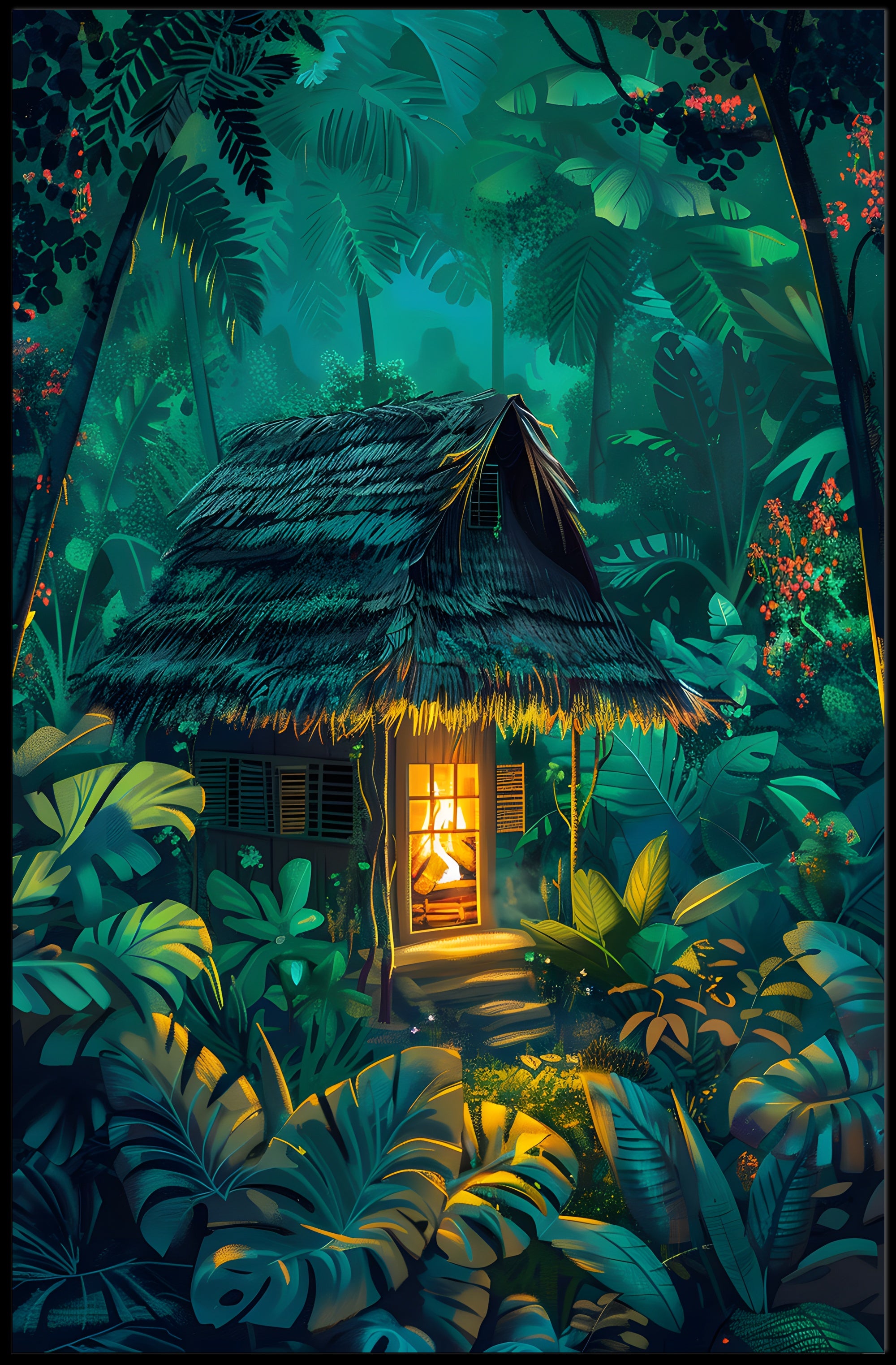 Indigenous Totem Pole in Lush Forest Poster - Cultural or Heritage Poster PosterGoat