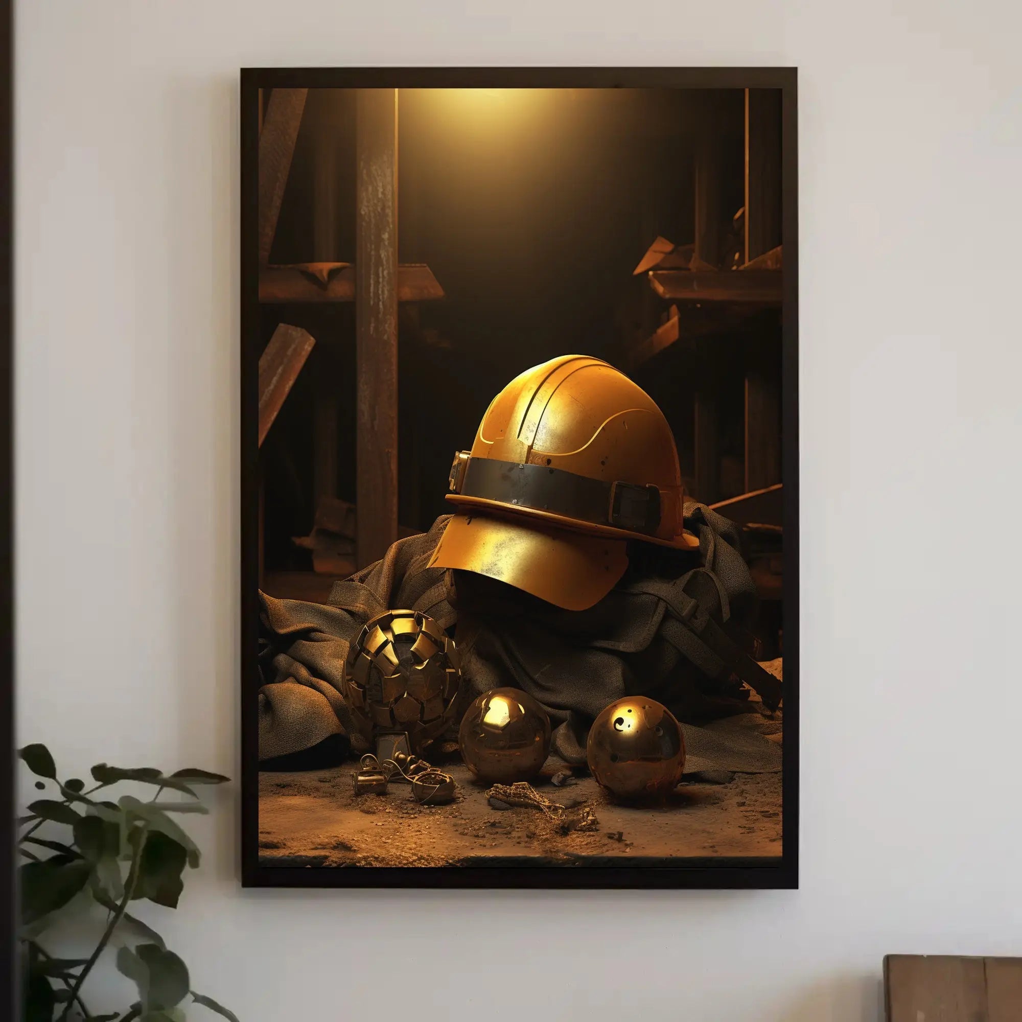 Industrial Innovation and Safety Highlighted Artistic Poster PosterGoat
