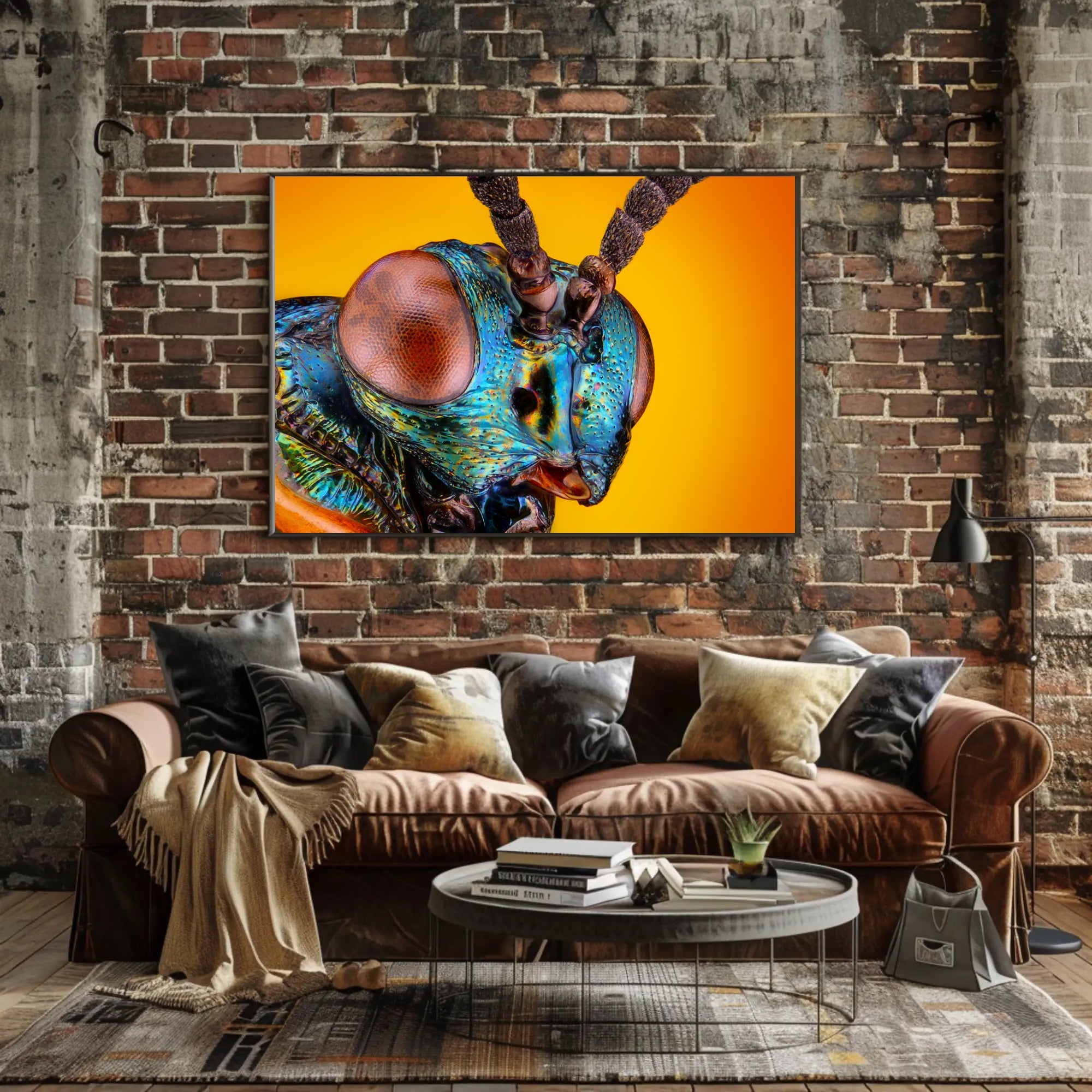 Insect Study on Vibrant Background Animal Poster PosterGoat
