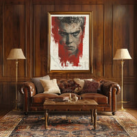 Intense Expressionism: Dramatic Close-up Artistic Poster PosterGoat