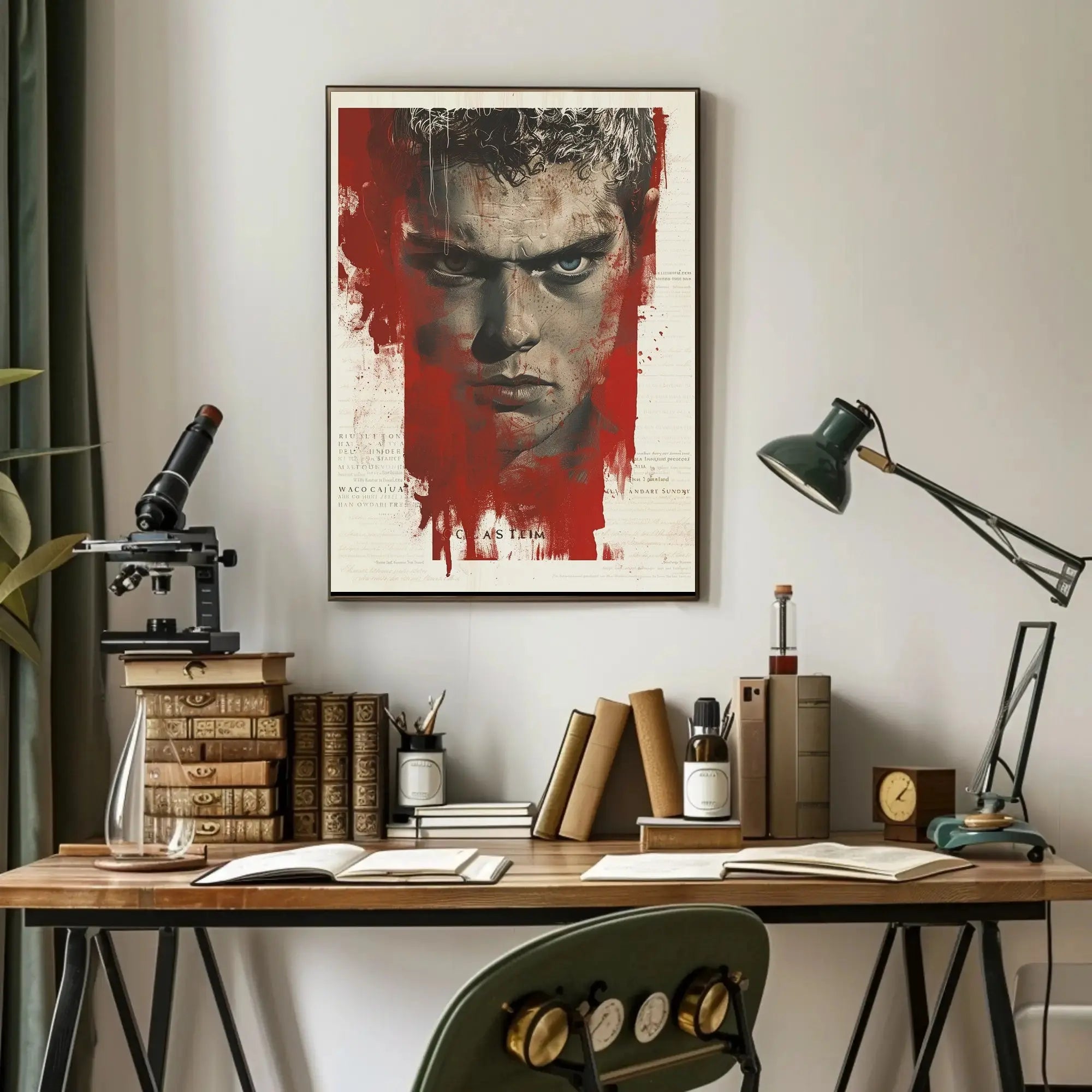 Intense Expressionism: Dramatic Close-up Artistic Poster PosterGoat