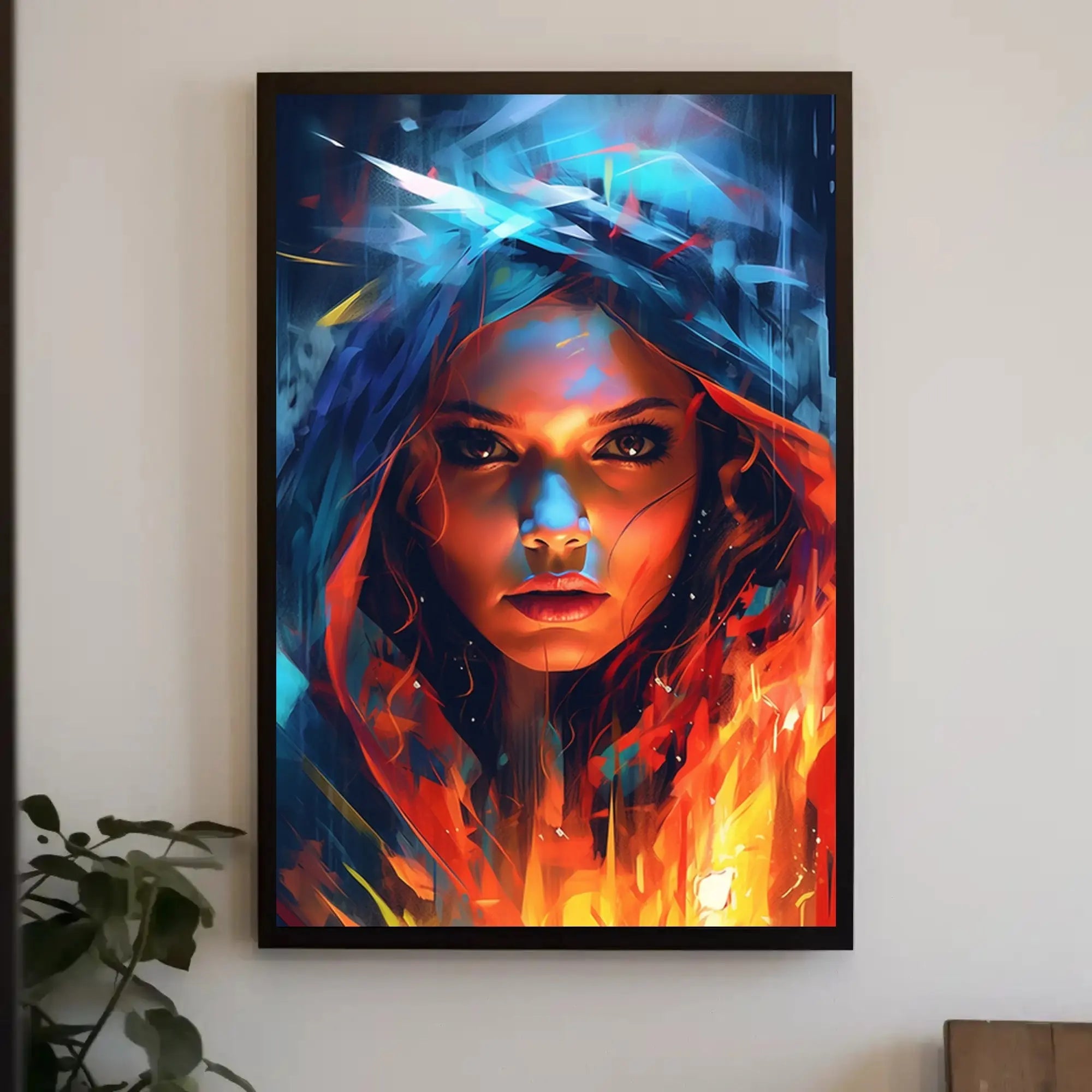 Intense Gaze Duality Abstract Artistic Pop Culture Poster PosterGoat