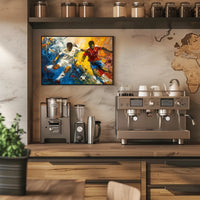 Intense Soccer Rivalry in Action: Sports Poster PosterGoat