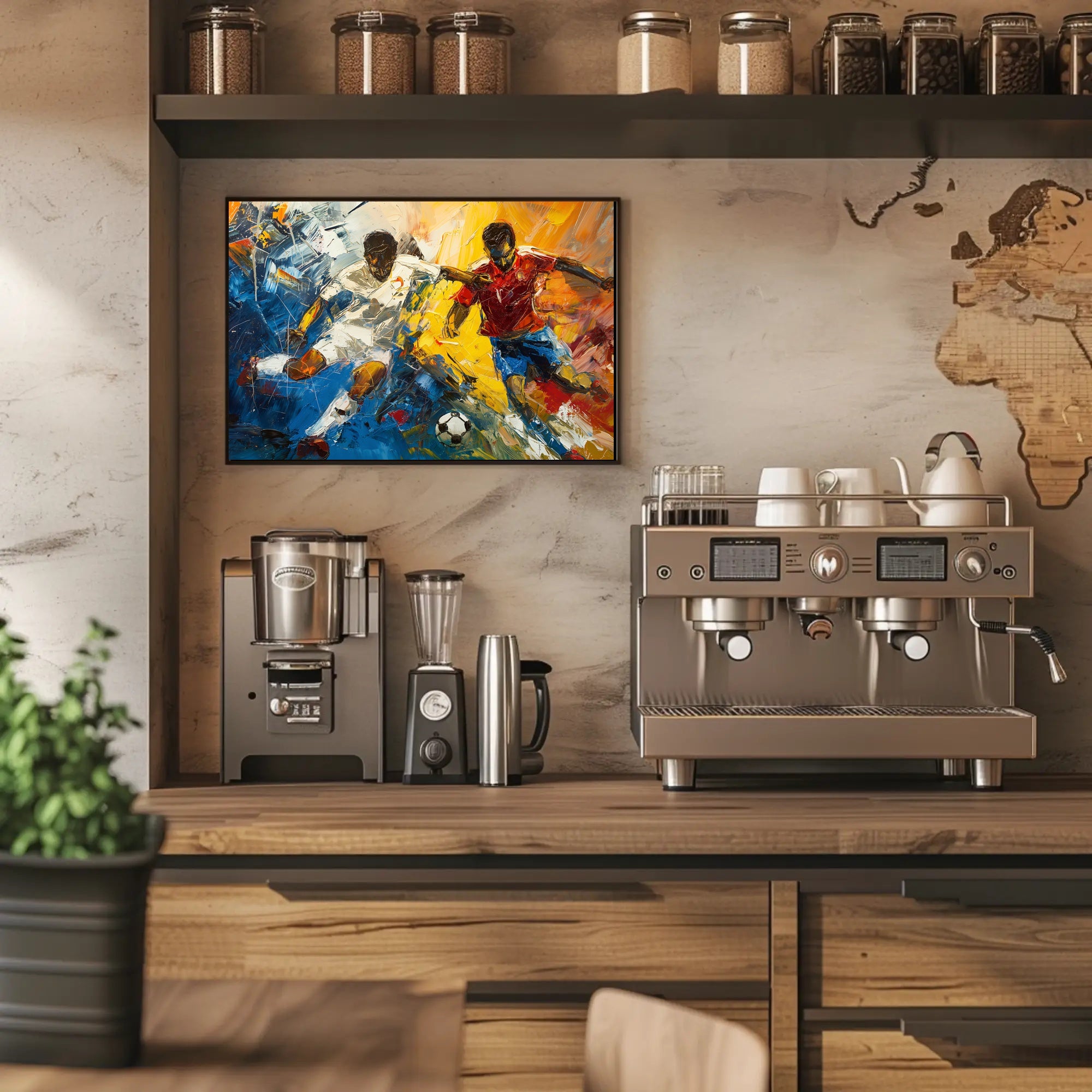 Intense Soccer Rivalry in Action: Sports Poster PosterGoat