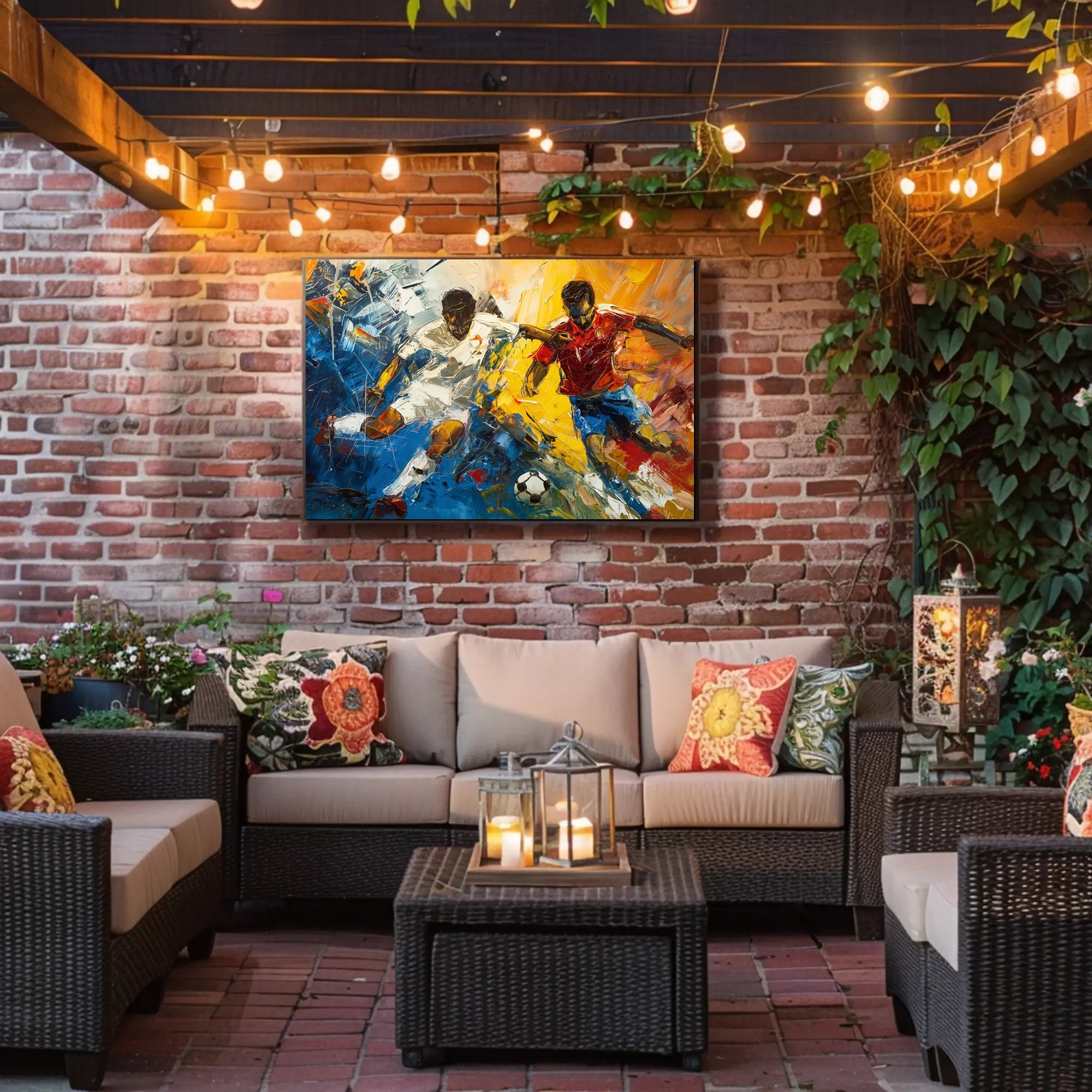 Intense Soccer Rivalry in Action: Sports Poster PosterGoat