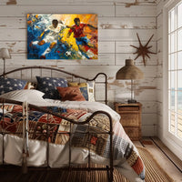 Intense Soccer Rivalry in Action: Sports Poster PosterGoat