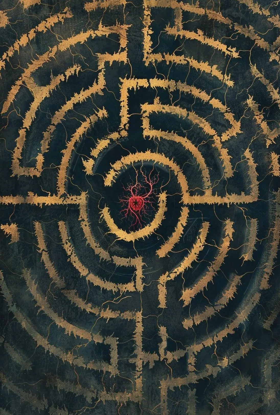 Intricate Maze Heart Design: Abstract, Artistic, or Pop Culture Poster PosterGoat