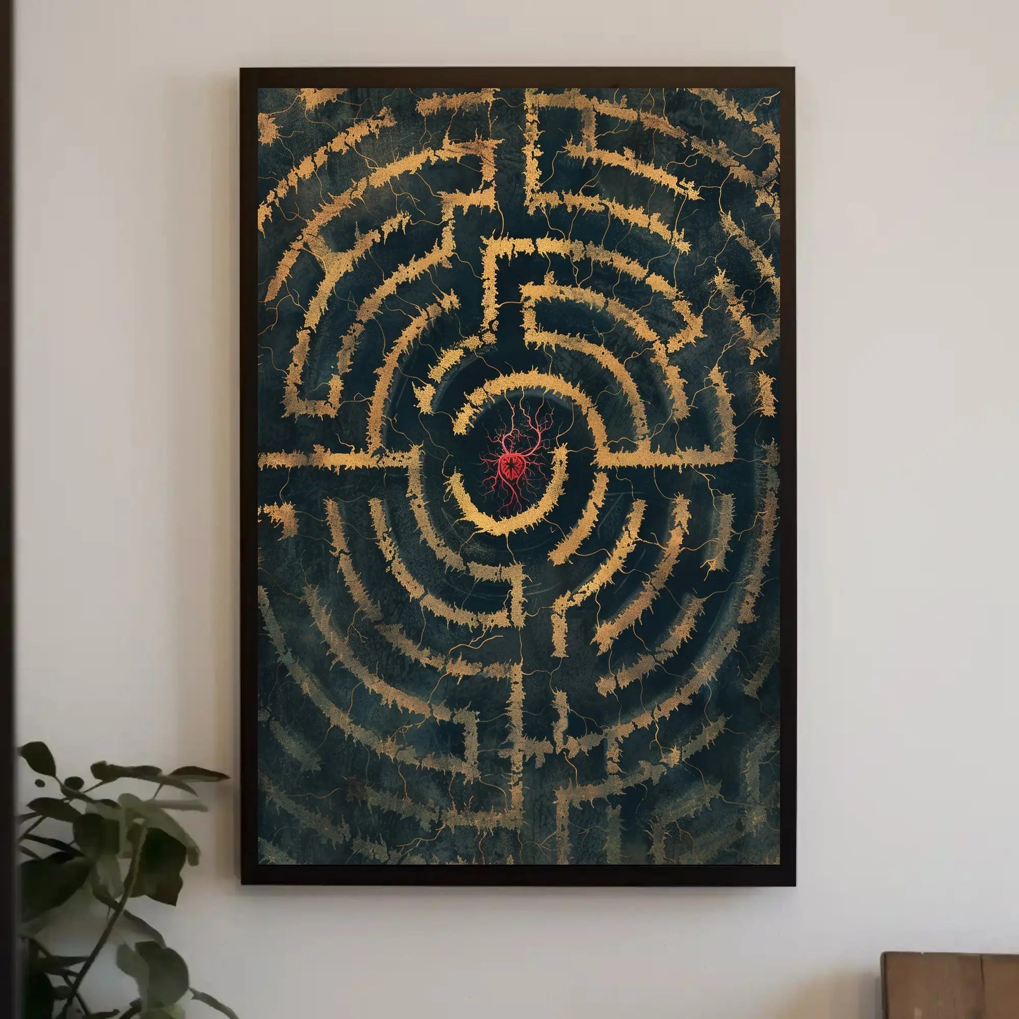 Intricate Maze Heart Design: Abstract, Artistic, or Pop Culture Poster PosterGoat