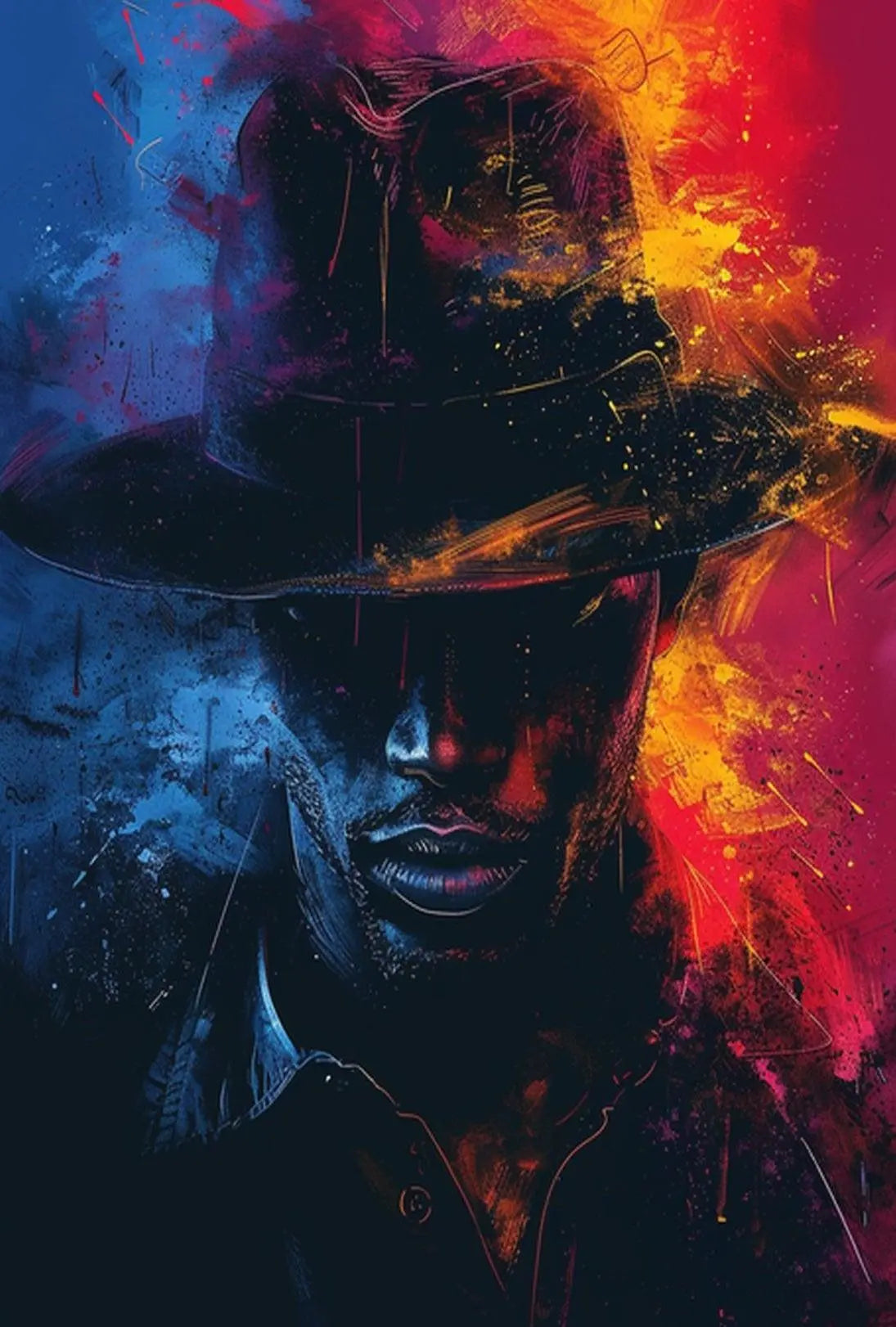 Intriguing Fedora Mystery Noir Art Print Poster PosterGoat