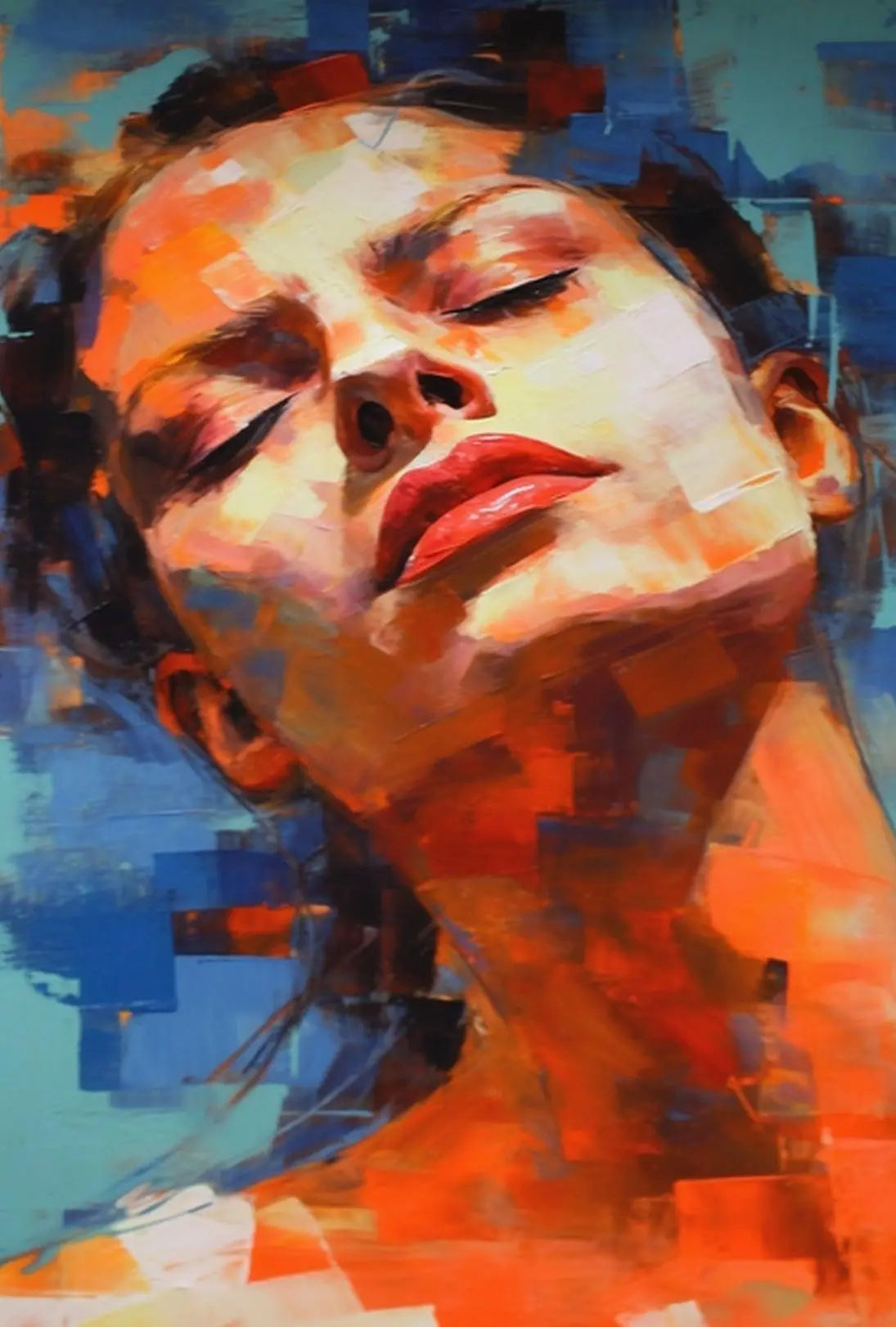 Introspective Expression in Abstract Artistic Poster PosterGoat