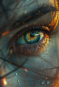 Introspective Visionary Eye with Surreal Elements Artistic Poster PosterGoat