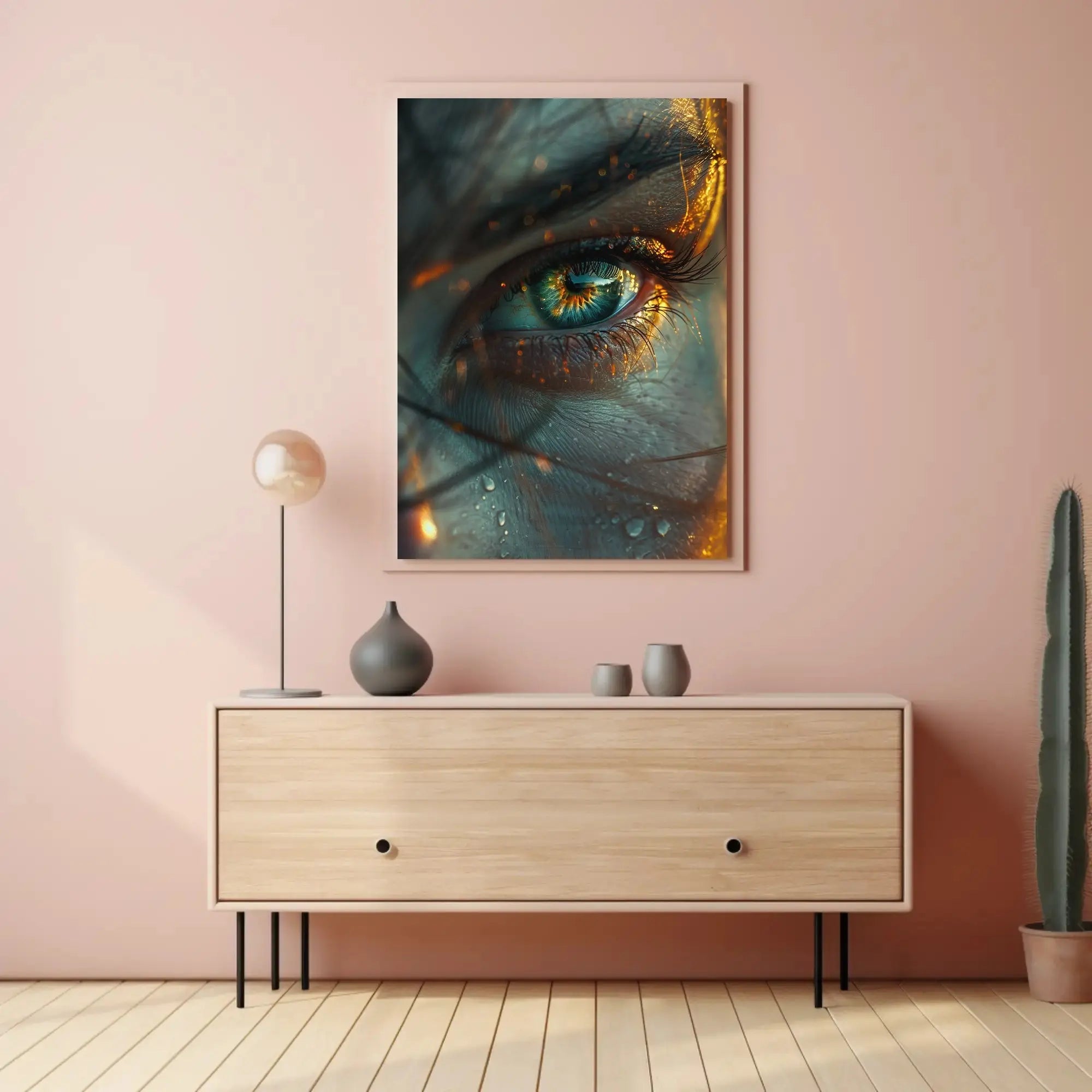 Introspective Visionary Eye with Surreal Elements Artistic Poster PosterGoat