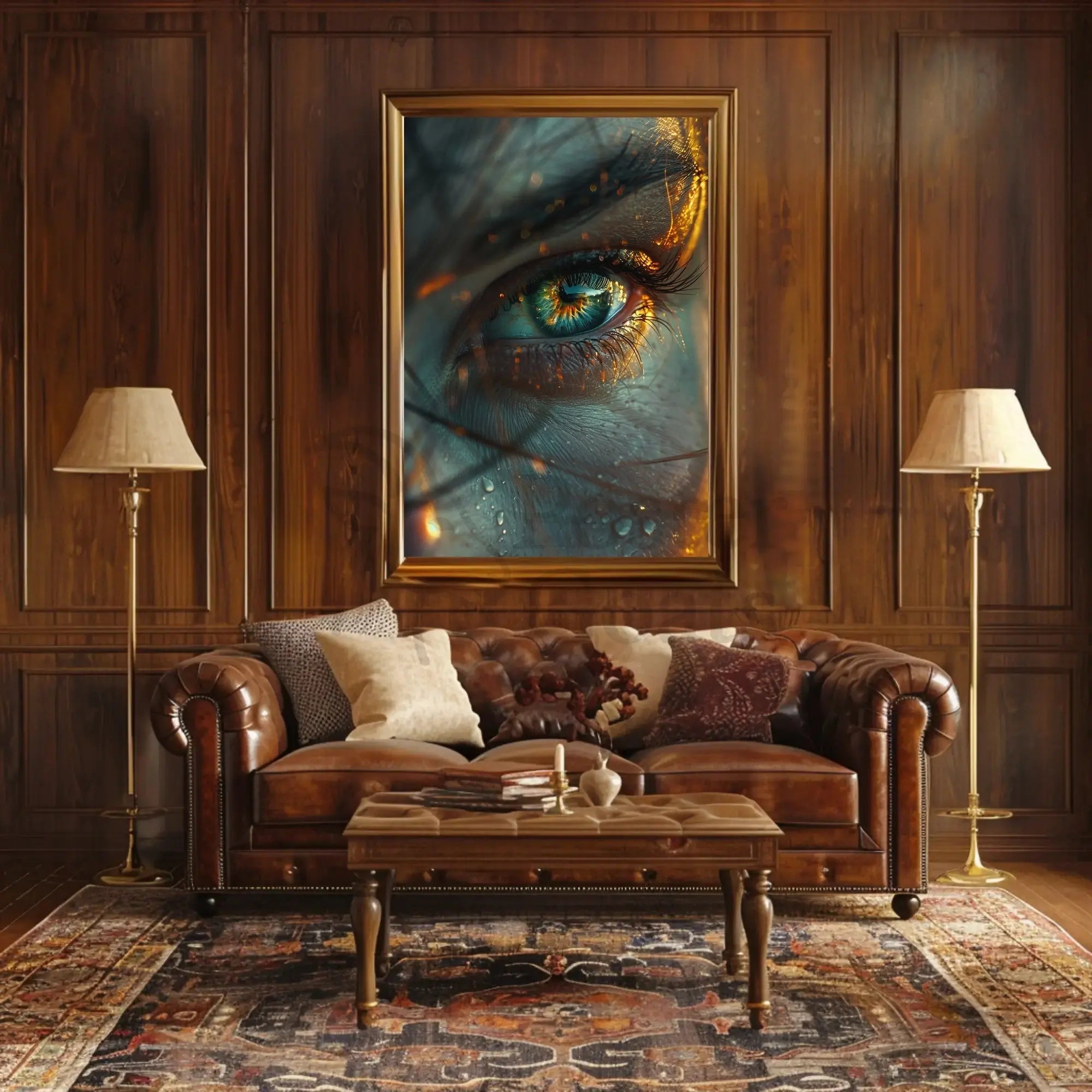 Introspective Visionary Eye with Surreal Elements Artistic Poster PosterGoat