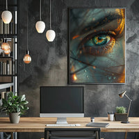 Introspective Visionary Eye with Surreal Elements Artistic Poster PosterGoat