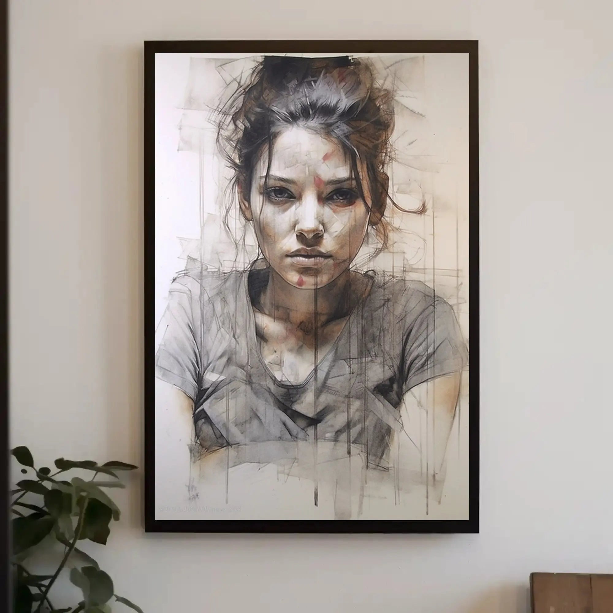 Introspective Young Woman Artistic Portrait Poster PosterGoat