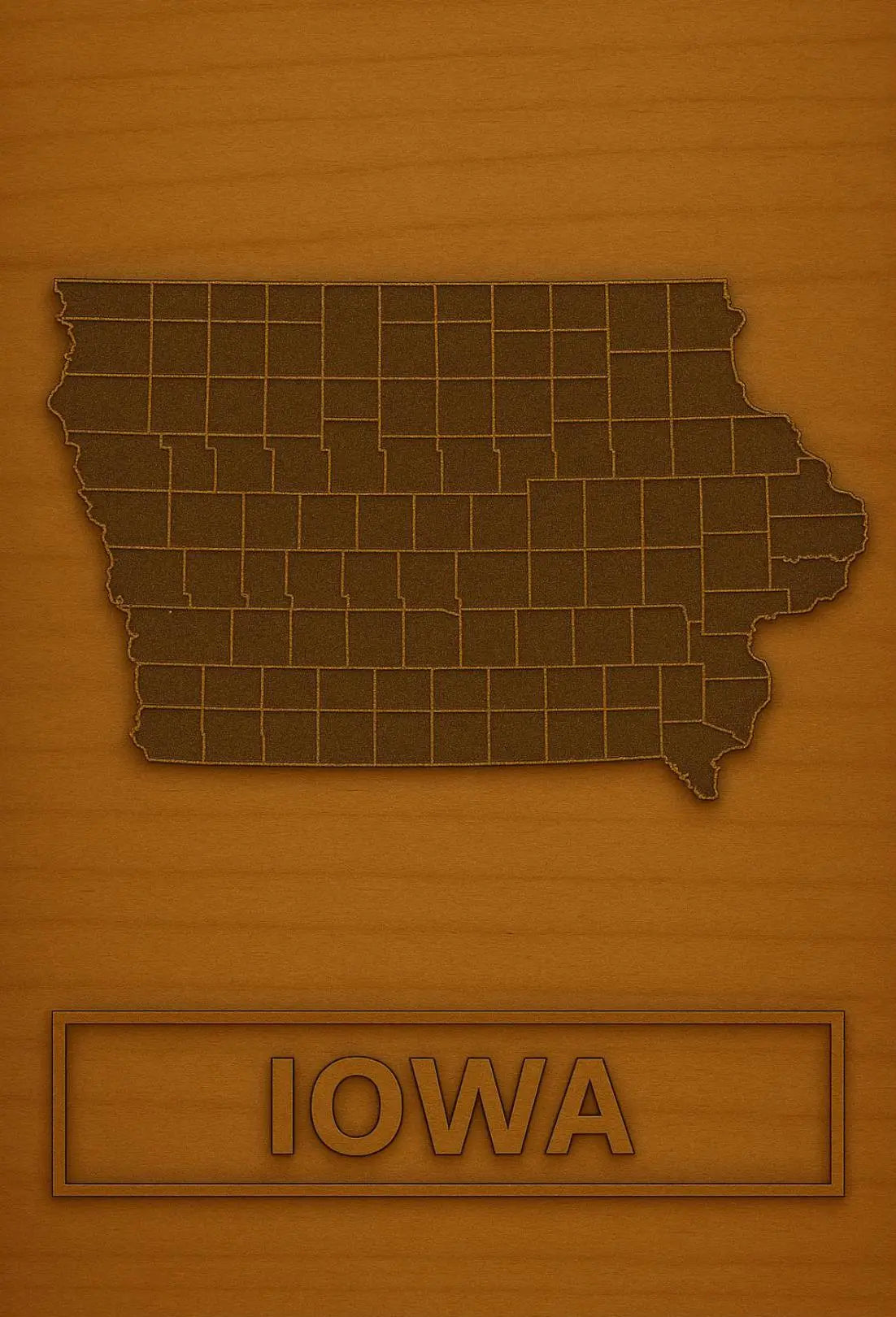 Iowa County Map Modern Minimalist Cultural Poster PosterGoat