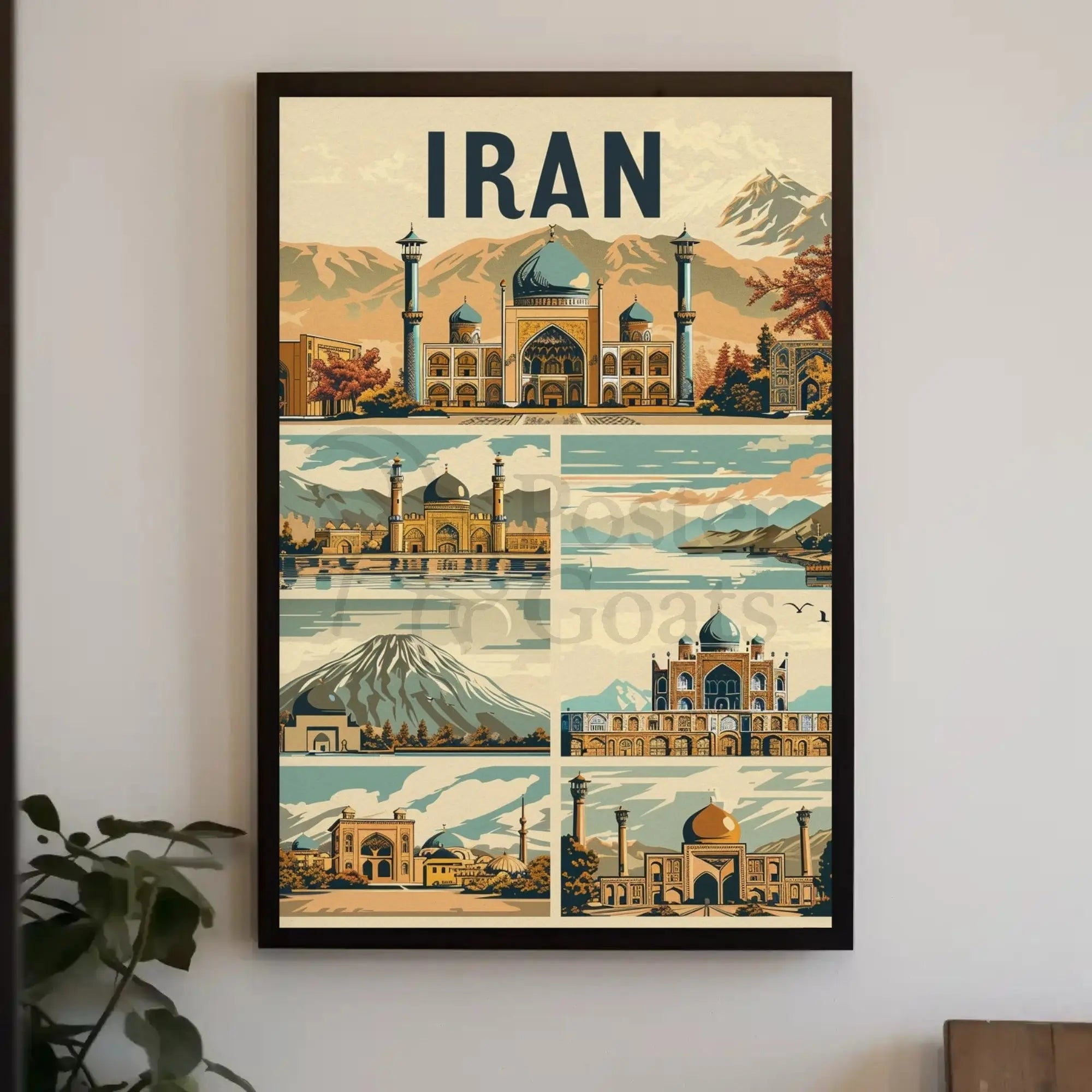 Iranian Architectural Landmarks Vintage Travel Poster PosterGoat