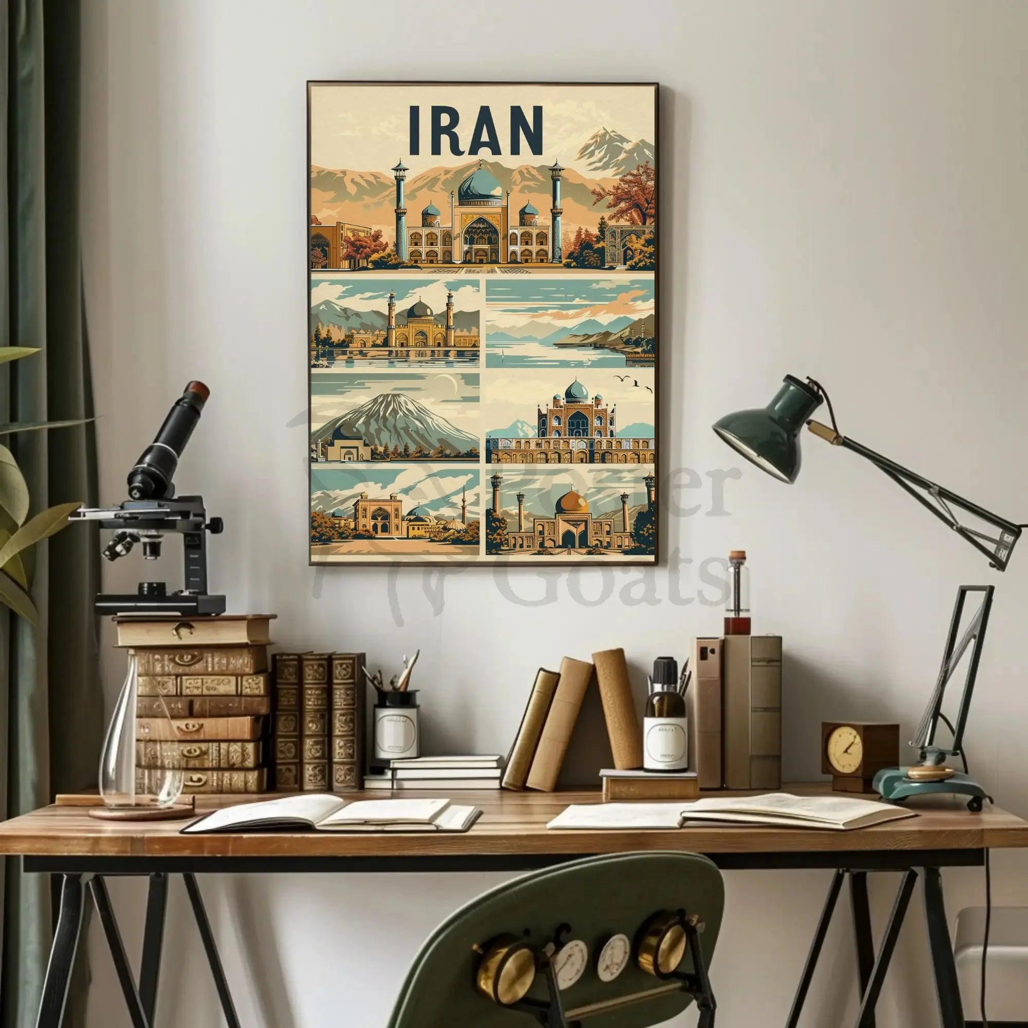 Iranian Architectural Landmarks Vintage Travel Poster PosterGoat