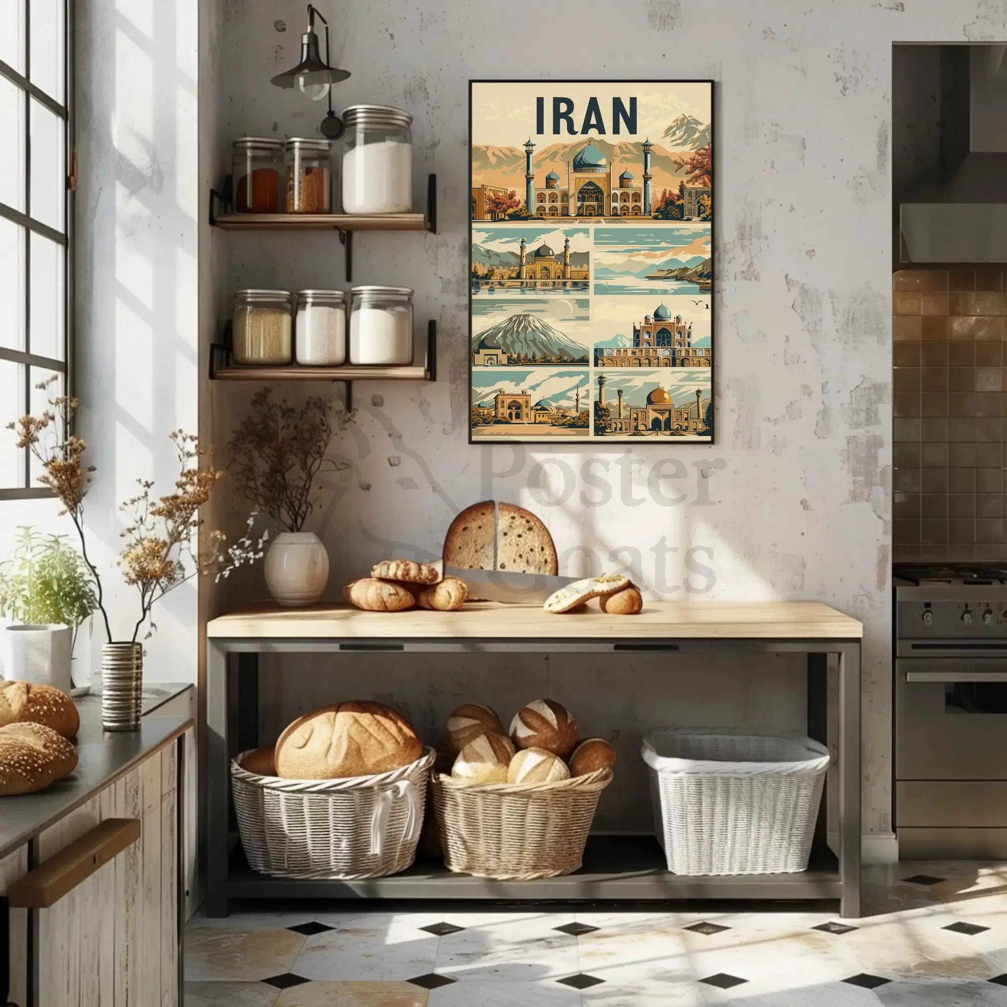 Iranian Architectural Landmarks Vintage Travel Poster PosterGoat