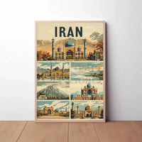 Iranian Architectural Landmarks Vintage Travel Poster PosterGoat
