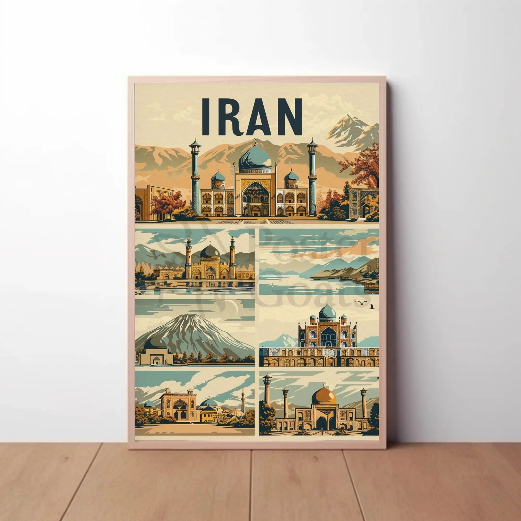 Iranian Architectural Landmarks Vintage Travel Poster PosterGoat