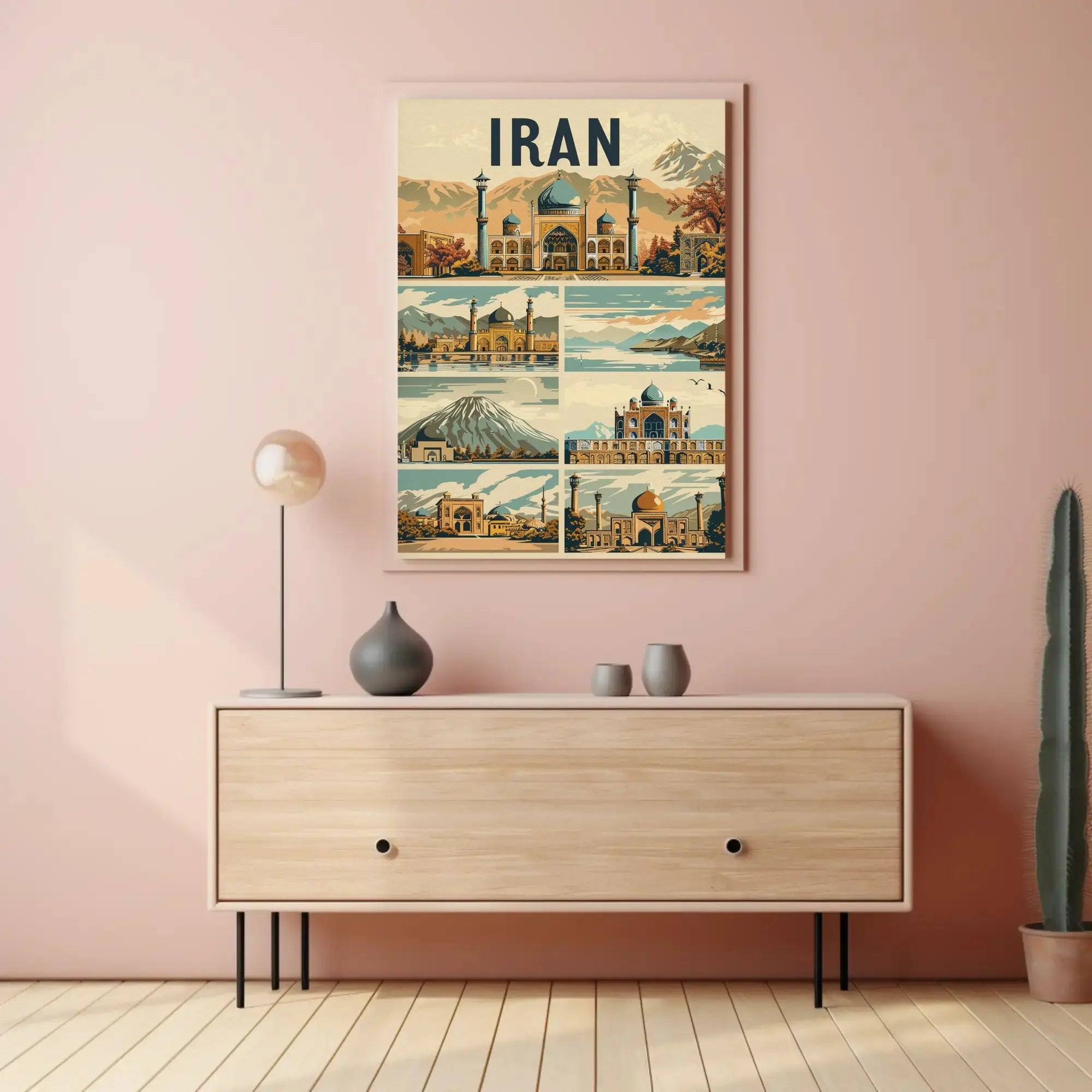 Iranian Architectural Landmarks Vintage Travel Poster PosterGoat