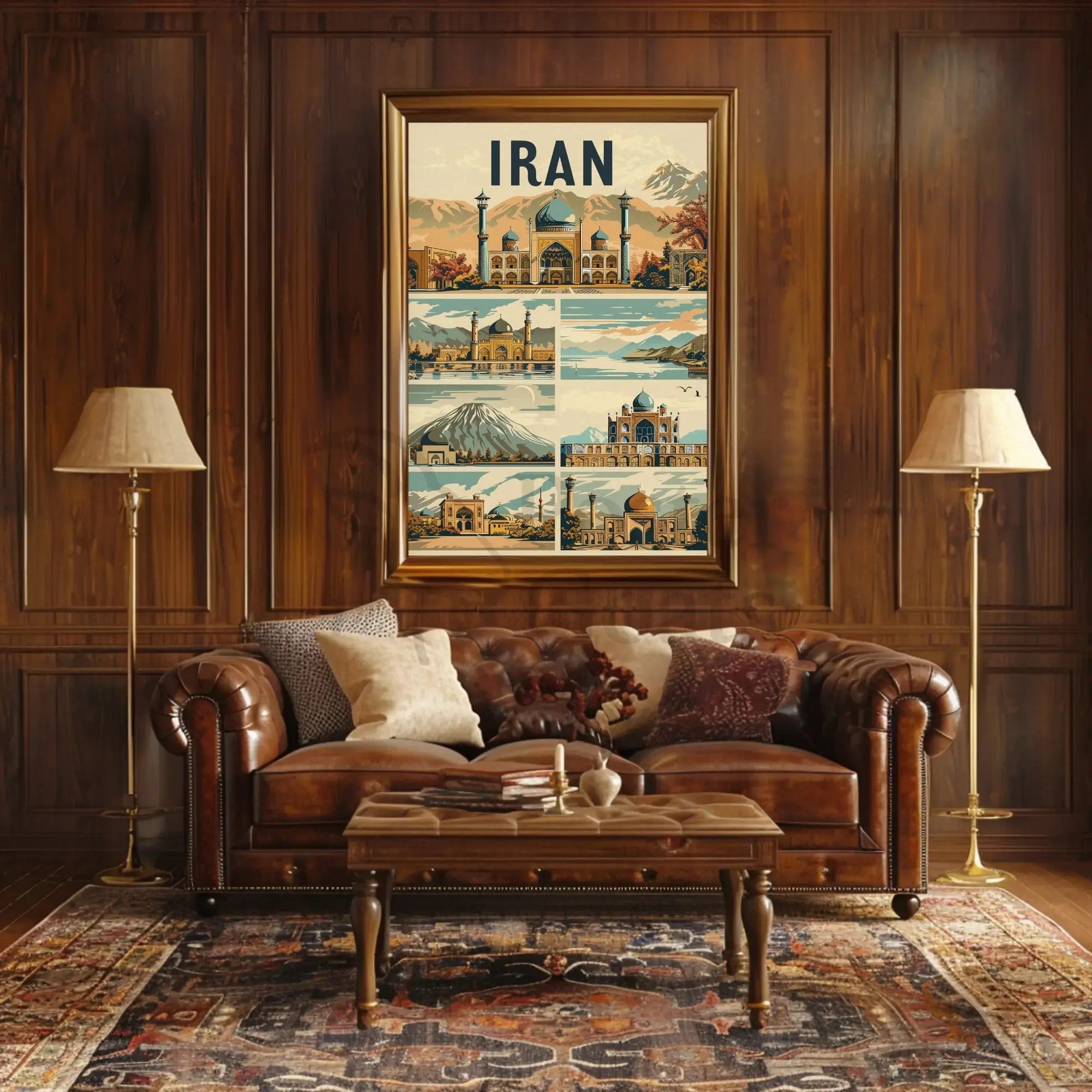 Iranian Architectural Landmarks Vintage Travel Poster PosterGoat