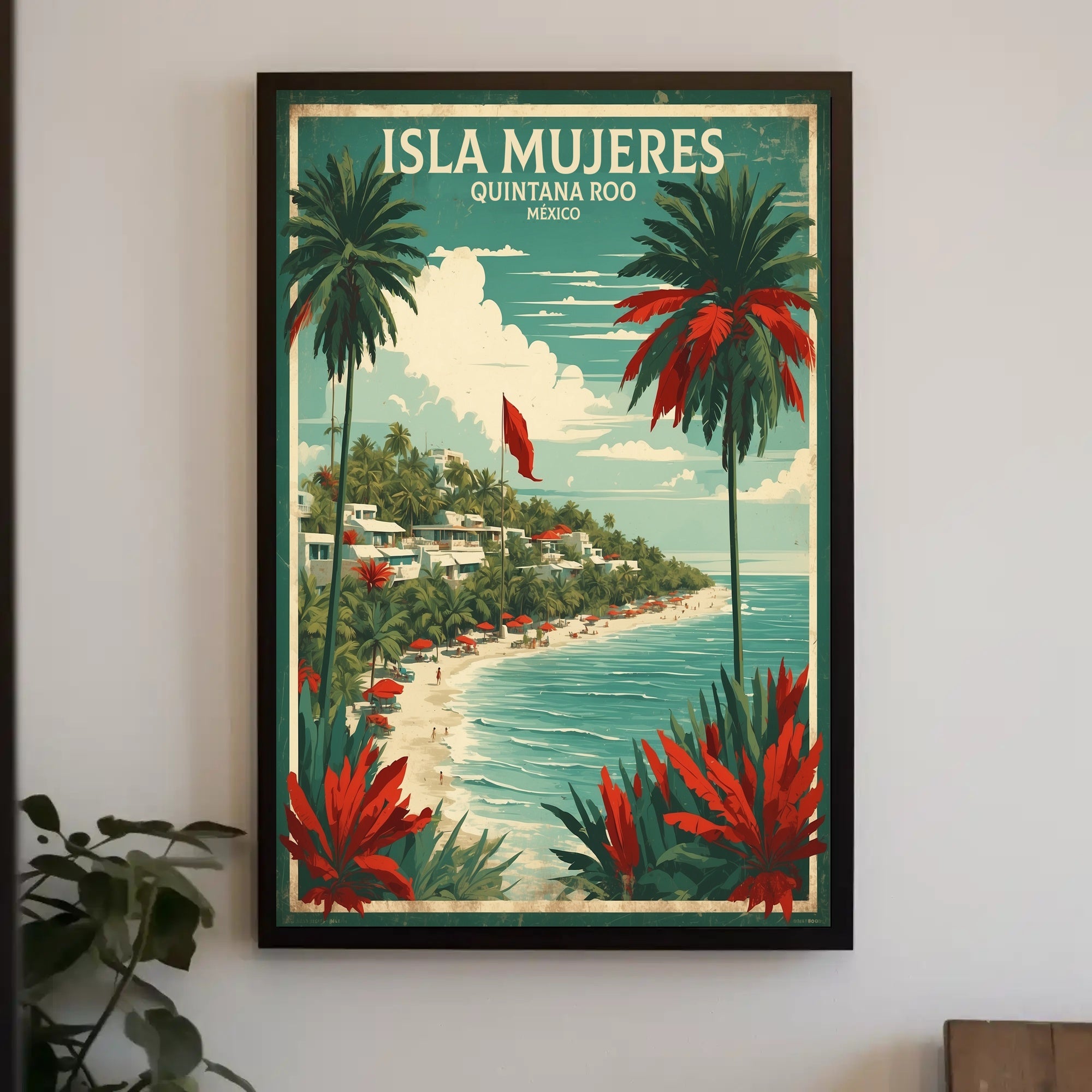 Isla Mujeres Vintage Travel Poster PosterGoat