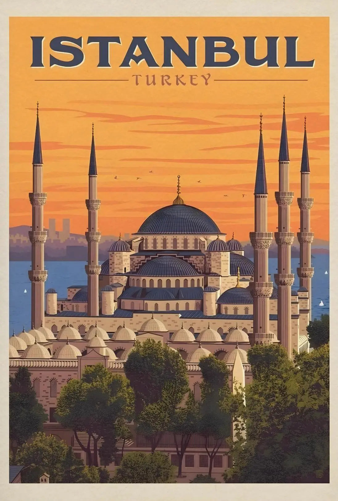 Istanbul Blue Mosque Travel Poster PosterGoat