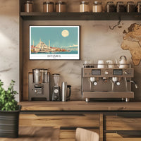 Istanbul Skyline at Moonlight: Travel Poster PosterGoat