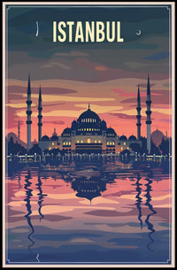 Istanbul Sunset Mosque Travel Poster PosterGoat