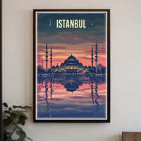 Istanbul Sunset Mosque Travel Poster PosterGoat