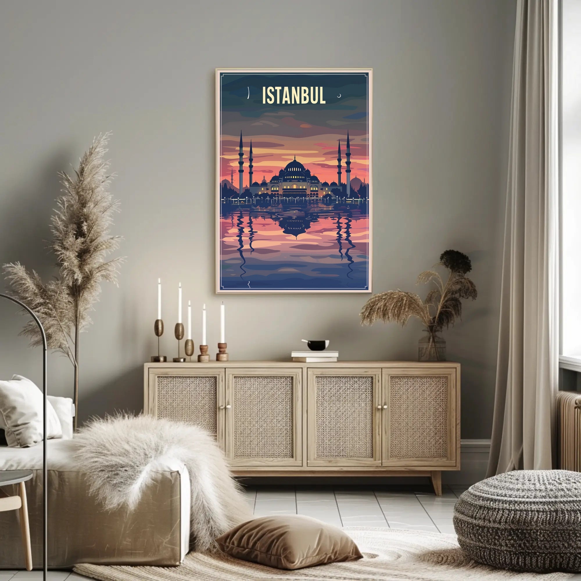 Istanbul Sunset Mosque Travel Poster PosterGoat