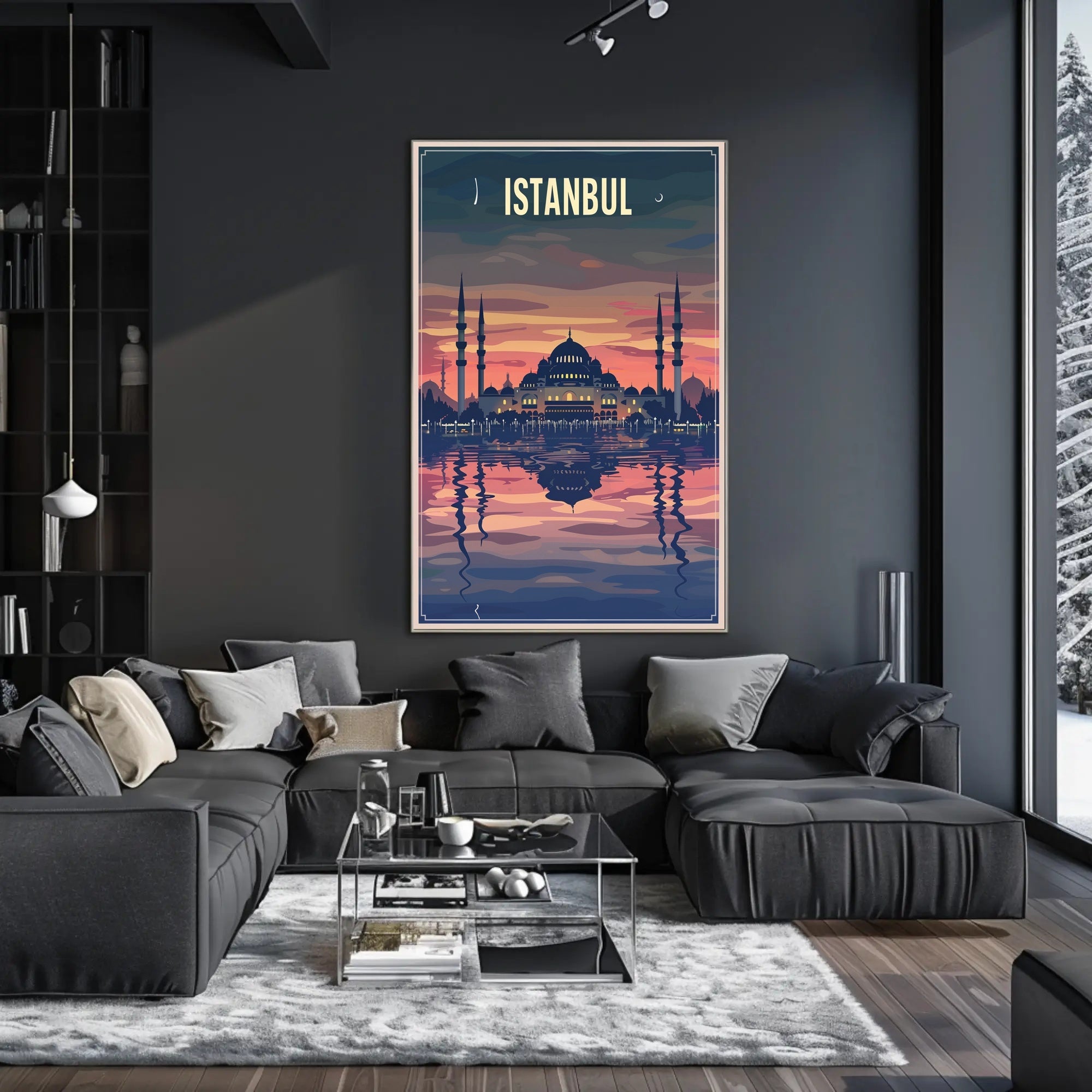 Istanbul Sunset Mosque Travel Poster PosterGoat