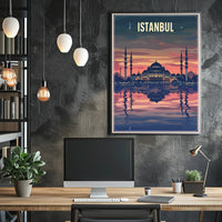 Istanbul Sunset Mosque Travel Poster PosterGoat
