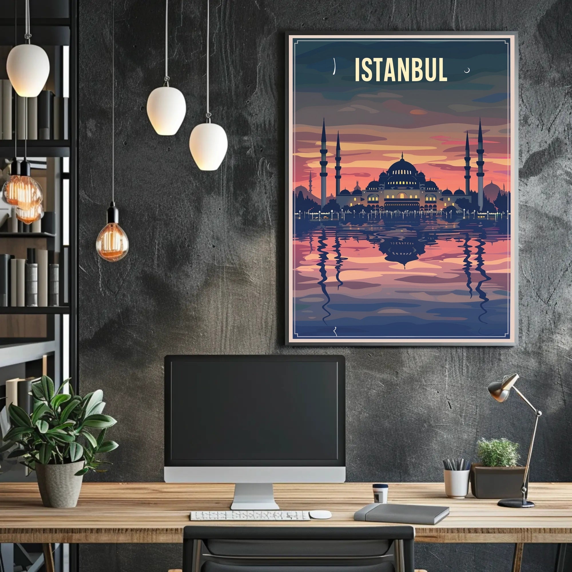 Istanbul Sunset Mosque Travel Poster PosterGoat
