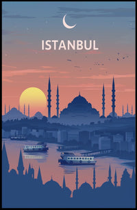 Istanbul Sunset Silhouette Cultural Heritage Poster PosterGoat
