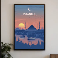 Istanbul Sunset Silhouette Cultural Heritage Poster PosterGoat