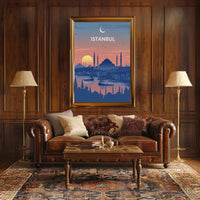 Istanbul Sunset Silhouette Cultural Heritage Poster PosterGoat