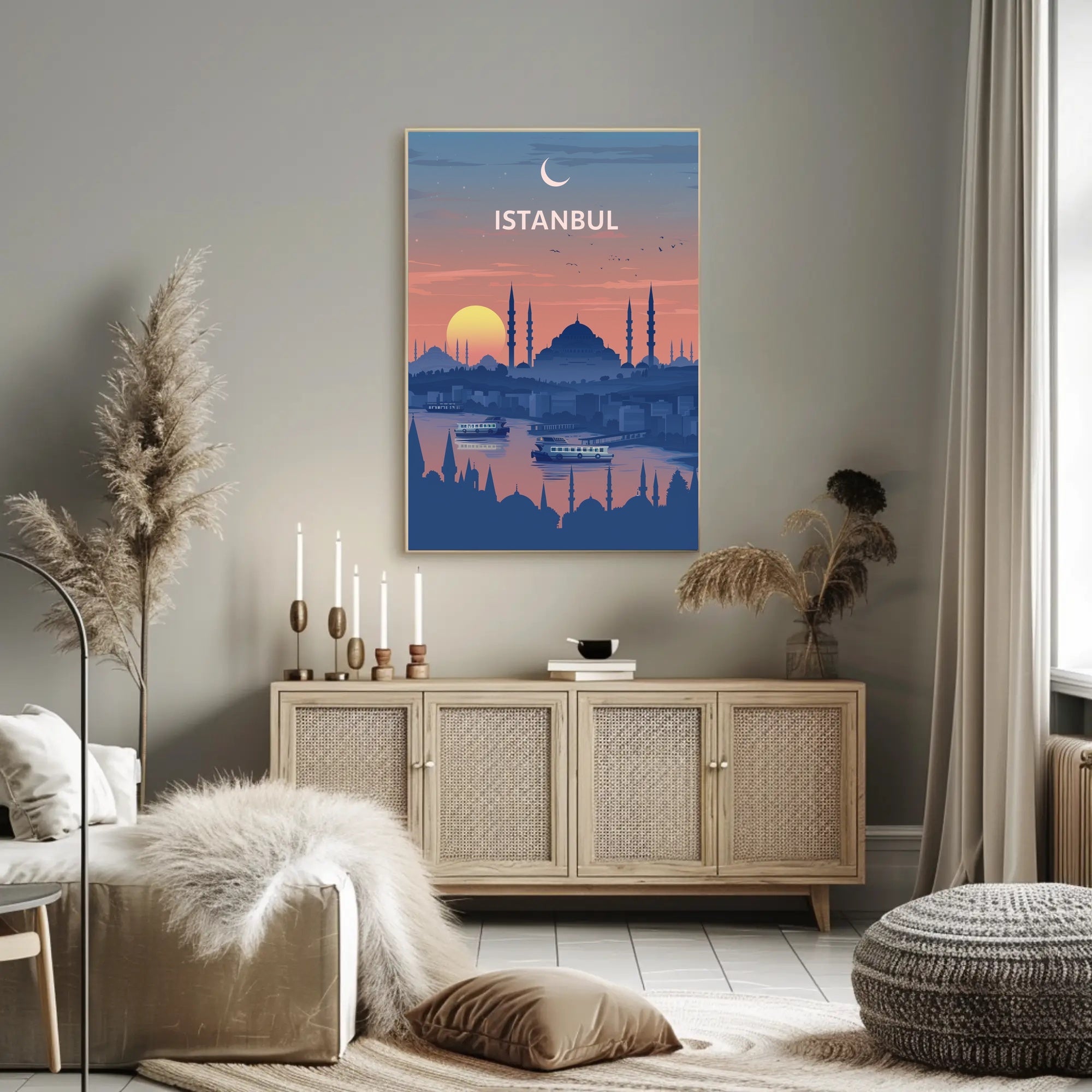 Istanbul Sunset Silhouette Cultural Heritage Poster PosterGoat